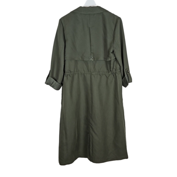 Express Modal Blend Trench Coat in Olive Green, M - Picture 3 of 6